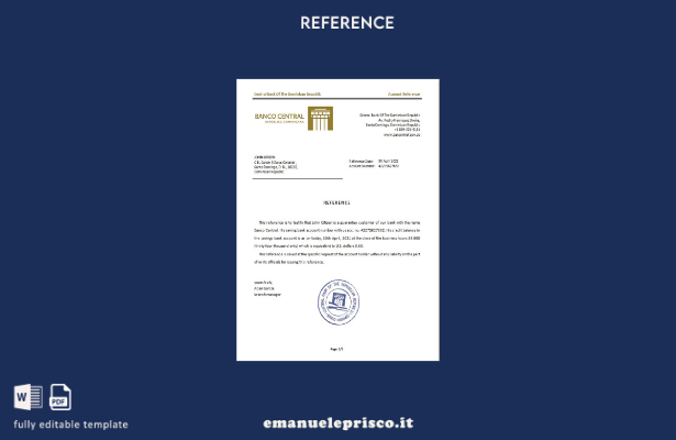 modello di riferimento della Dominicia Central Bank in stile verificato